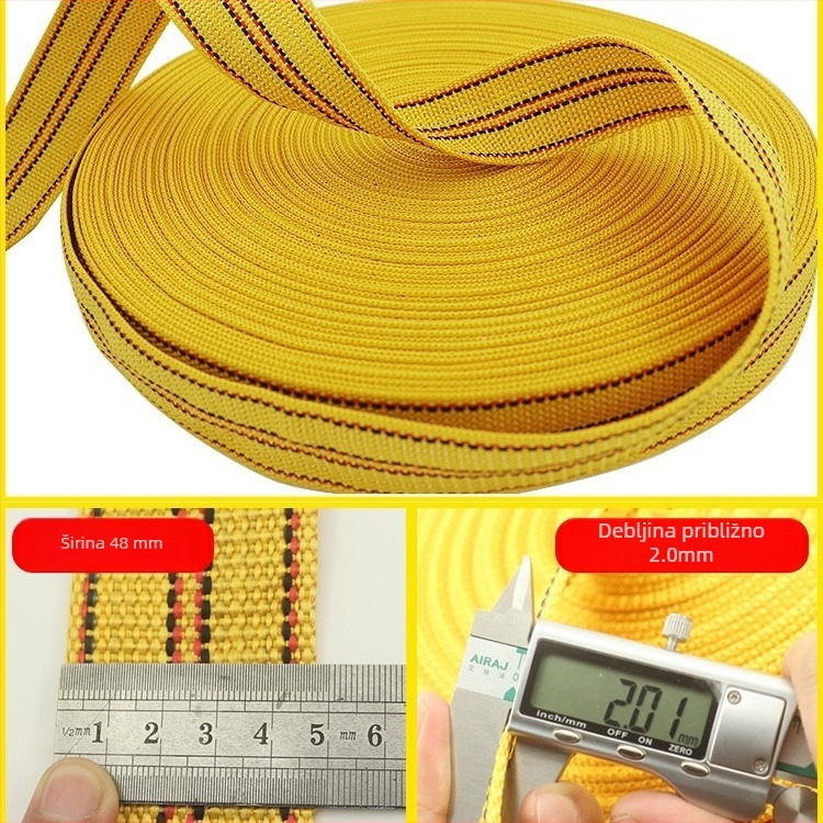 Vezivanje tereta, otporno na habanje, široka plosnata traka, debeli užad, model: Polyester strap