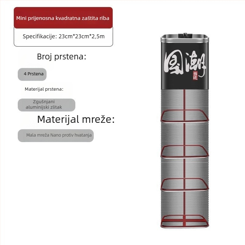 Torba za zaštitu ribe od mreže, najlon, Bawon, kvadratni otvor, brzo sušenje, mreža s malim otvorima