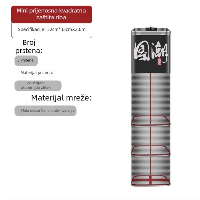 Torba za zaštitu ribe od mreže, najlon, Bawon, kvadratni otvor, brzo sušenje, mreža s malim otvorima