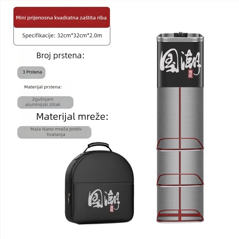 Torba za zaštitu ribe od mreže, najlon, Bawon, kvadratni otvor, brzo sušenje, mreža s malim otvorima