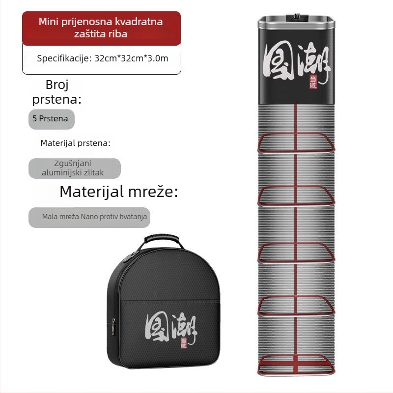 Torba za zaštitu ribe od mreže, najlon, Bawon, kvadratni otvor, brzo sušenje, mreža s malim otvorima