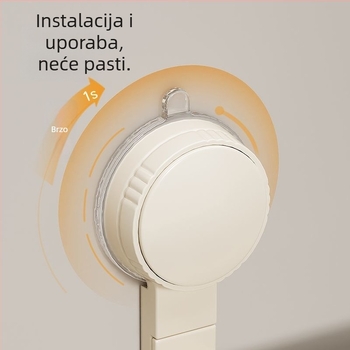 Držač ručnika s usisivačem, zidni bez bušenja, 1 razina, držač za gumice za kosu