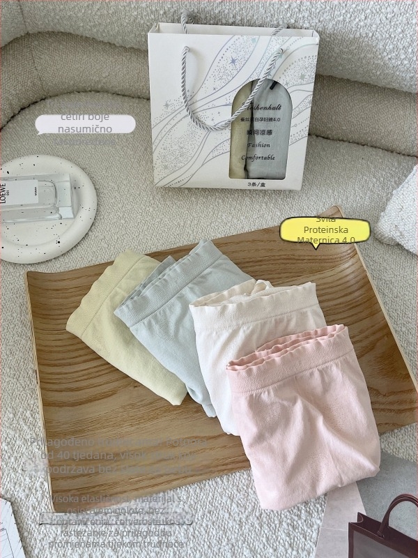 Maternitetsko donje rublje – visoki pojas, bezšivno, antibakterijsko, podrška trbuhu, 100% pamuk