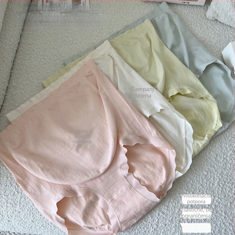 Maternitetsko donje rublje – visoki pojas, bezšivno, antibakterijsko, podrška trbuhu, 100% pamuk