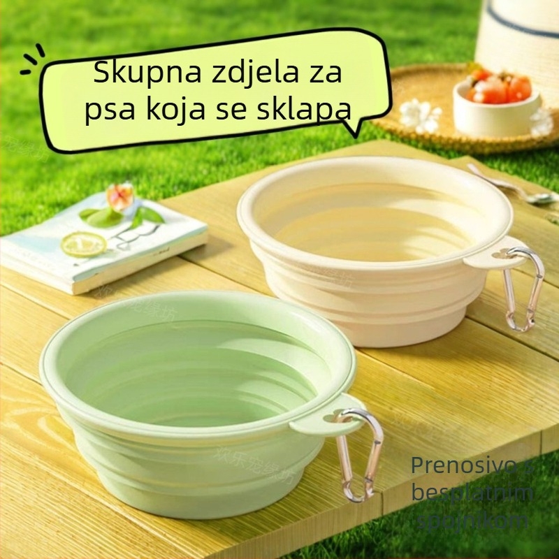 Sklopiva posuda za psa od silikona – prijenosna vanjska zdjelica za hranu i vodu (Materijal: silikon; Kategorija: hrana za kućne ljubimce; Automatno hranjenje: Ne; Uvoz: Ne; IP ovlaštenje: Ne)