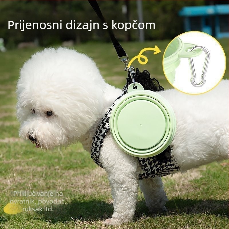 Sklopiva posuda za psa od silikona – prijenosna vanjska zdjelica za hranu i vodu (Materijal: silikon; Kategorija: hrana za kućne ljubimce; Automatno hranjenje: Ne; Uvoz: Ne; IP ovlaštenje: Ne)