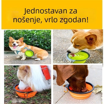 Sklopiva posuda od silikona za kućne ljubimce – prijenosna zdjela za vodu i hranu za pse i mačke; Materijal: prehrambeni silikon; Model: 48931157; Kategorija: Posuđe za hranjenje kućnih ljubimaca