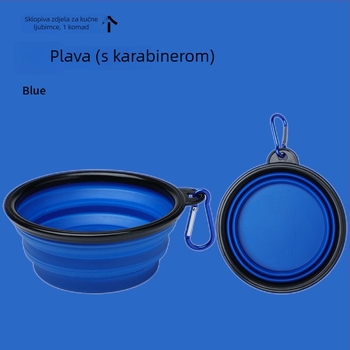 Sklopiva posuda od silikona za kućne ljubimce – prijenosna zdjela za vodu i hranu za pse i mačke; Materijal: prehrambeni silikon; Model: 48931157; Kategorija: Posuđe za hranjenje kućnih ljubimaca