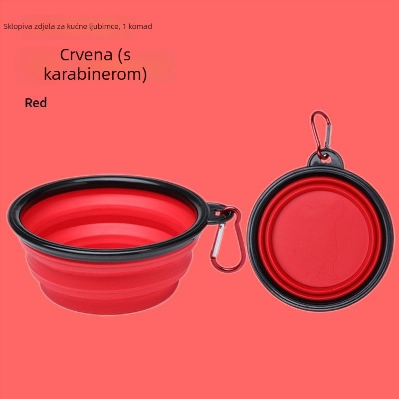 Sklopiva posuda od silikona za kućne ljubimce – prijenosna zdjela za vodu i hranu za pse i mačke; Materijal: prehrambeni silikon; Model: 48931157; Kategorija: Posuđe za hranjenje kućnih ljubimaca