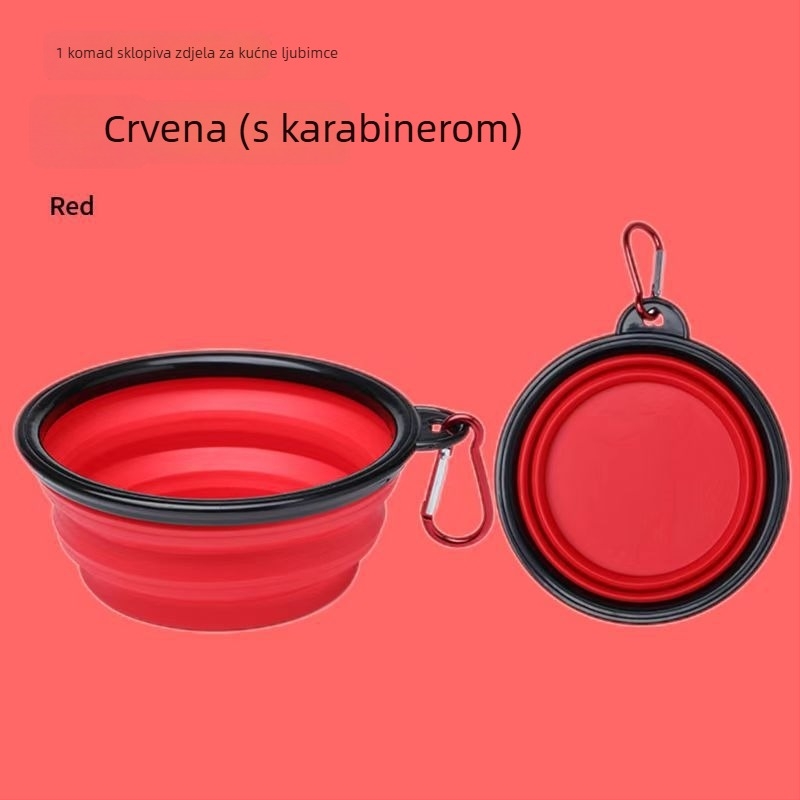 Sklopiva posuda od silikona za kućne ljubimce – prijenosna zdjela za vodu i hranu za pse i mačke; Materijal: prehrambeni silikon; Model: 48931157; Kategorija: Posuđe za hranjenje kućnih ljubimaca
