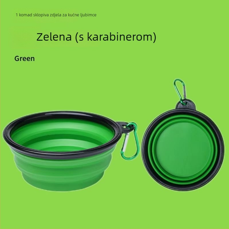 Sklopiva posuda od silikona za kućne ljubimce – prijenosna zdjela za vodu i hranu za pse i mačke; Materijal: prehrambeni silikon; Model: 48931157; Kategorija: Posuđe za hranjenje kućnih ljubimaca