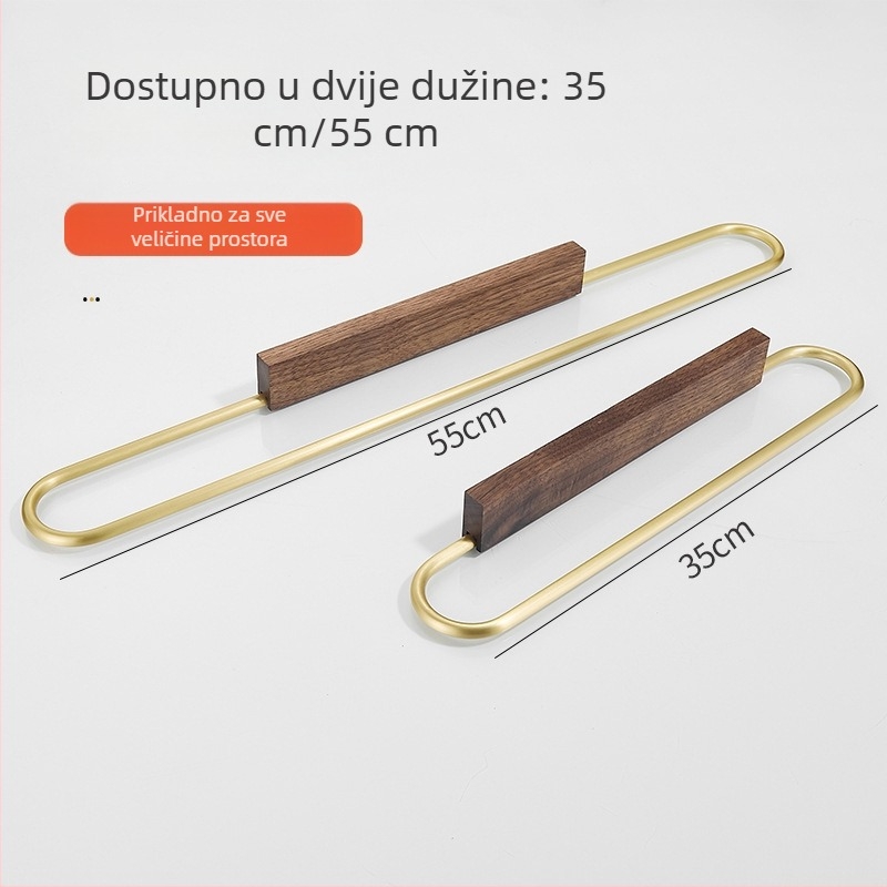 Zidni nosač papuča i ručnika bez bušenja, aluminijska legura, nosivost 20 kg, jednoslojni, svijetli luksuzni stil