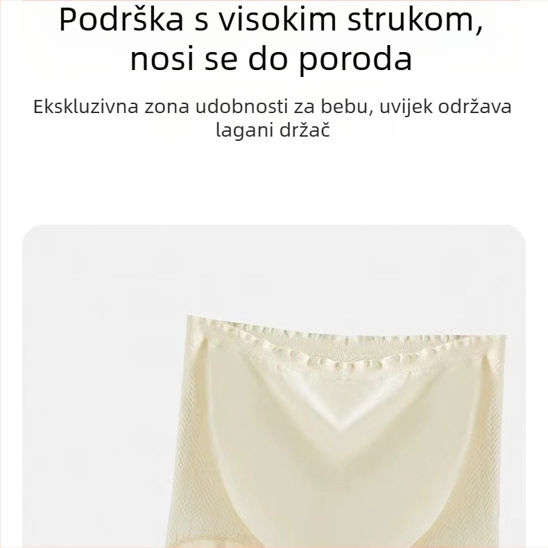 Trudničke hlače: visok pojas, bez šavova, kontrola trbuha, antibakterijsko, glavni materijal najlon 90–95%