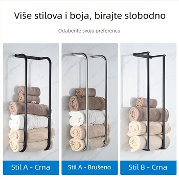 Zidni držač za ručnike od nehrđajućeg čelika, višestruke etaže, nosivost 10 kg, moderan minimalistički dizajn (sprej završna obrada; lgc marka; skladištenje)
