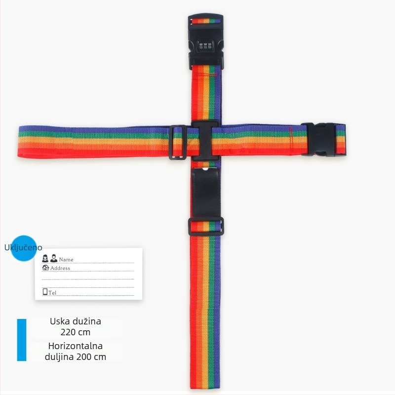 Križni remen za prtljagu s bravom na lozinku – najlonski remen za pakiranje