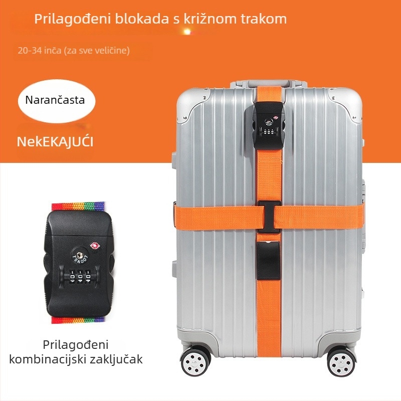 Križni remen za prtljagu s bravom na lozinku – najlonski remen za pakiranje