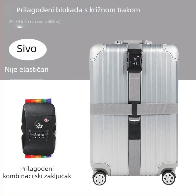 Križni remen za prtljagu s bravom na lozinku – najlonski remen za pakiranje