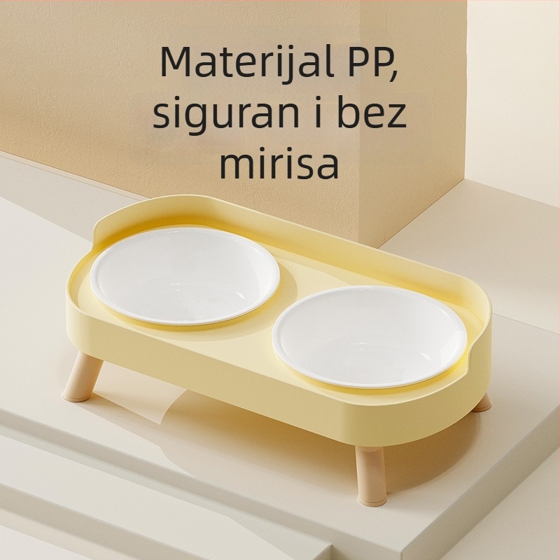 Dvostruke keramičke posude za mačke s dizajnom protiv prevrnutja