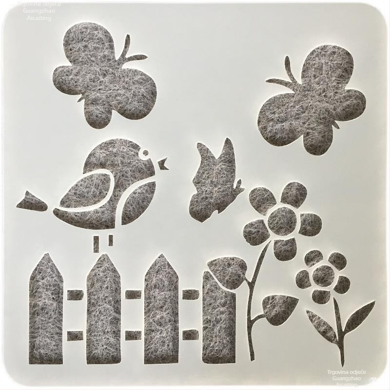 Crtaća ploča – ponovno upotrebljiva PET plastična ploča s izrezom mandale i leptira, šablona za djecu