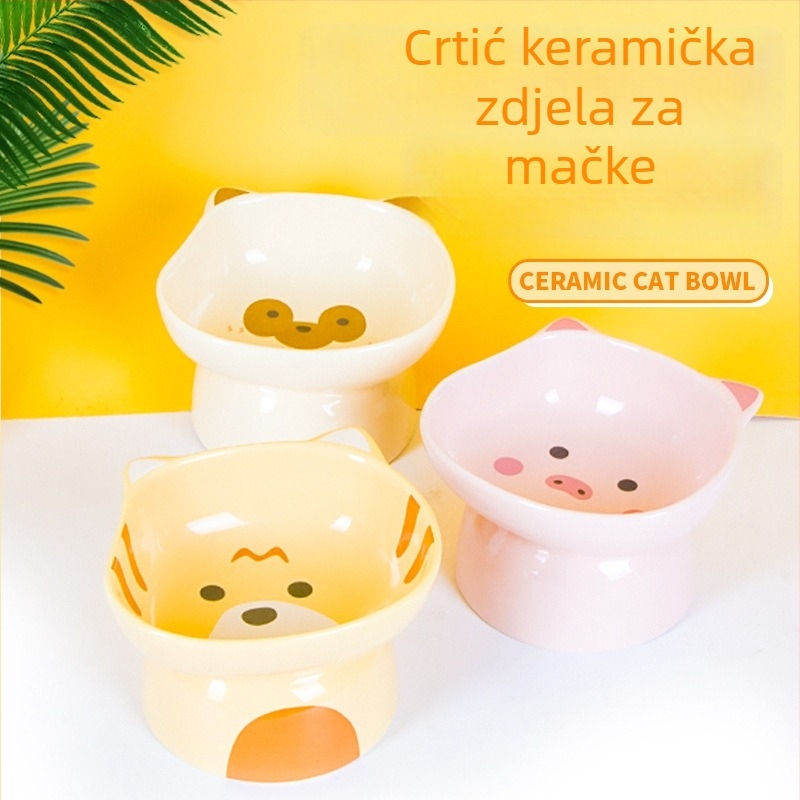 Pie Cat keramička posuda za mačke — keramički pribor za kućne ljubimce, 12 komada u kutiji
