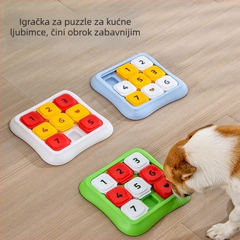 Interaktivna puzzle igračka za pse i mačke s sporim hranjem i skrivanjem hrane za mentalnu stimulaciju; plastična konstrukcija; Nail squeak brend; kutija od 40 komada