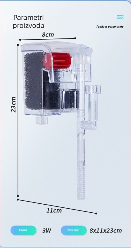 Filter pumpa za akvarij — tri u jednom, tiha vanjska viseća pumpa, vodopadni filtr, oksigenirajuća pumpa (Materijal: Plastika; Model: 06; Preko granice izvoza: Da)