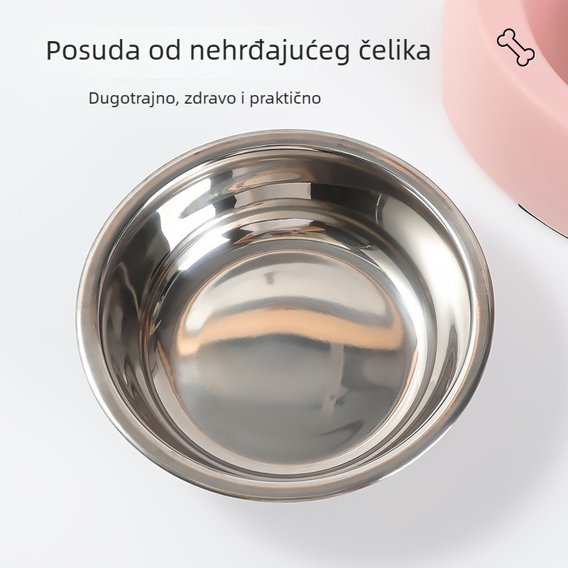Posuda za hranjenje mačaka i psa – protiv gušenja, sporo hranjenje, sve-u-jednom za vodu i hranu, lako se čisti, plastika