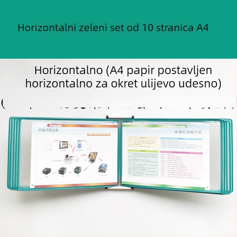 Zidni stalak za izlaganje mapa, 10 stranica, plastika, višestrani klip, jirwou, model Vertical 10 stranica