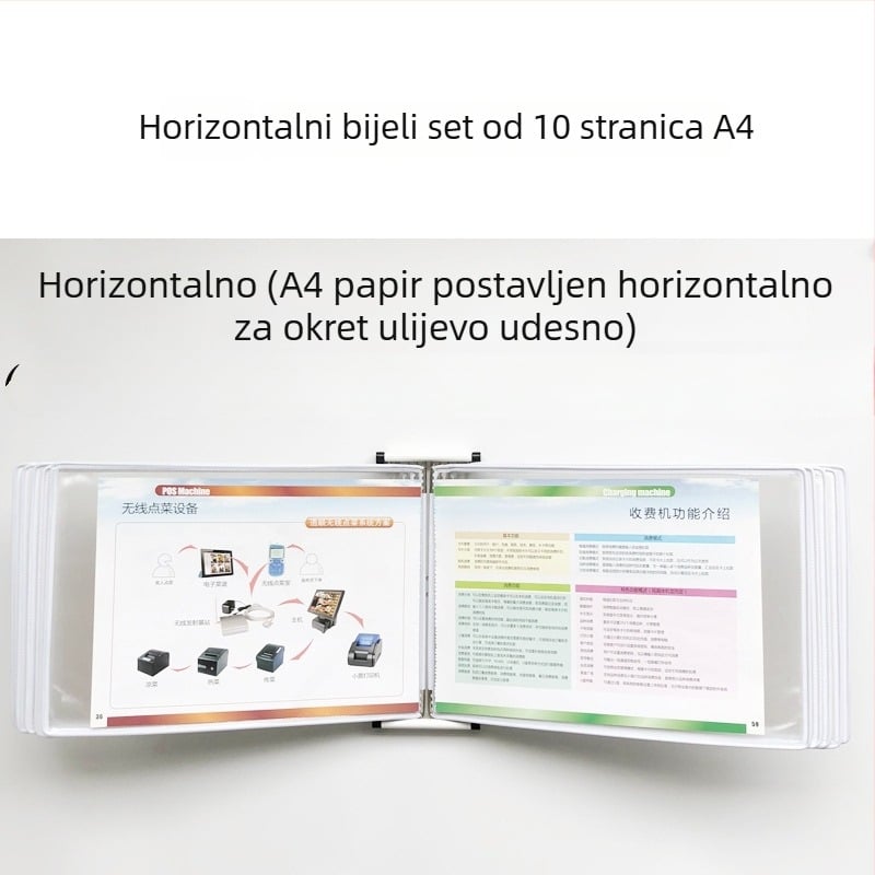 Zidni stalak za izlaganje mapa, 10 stranica, plastika, višestrani klip, jirwou, model Vertical 10 stranica