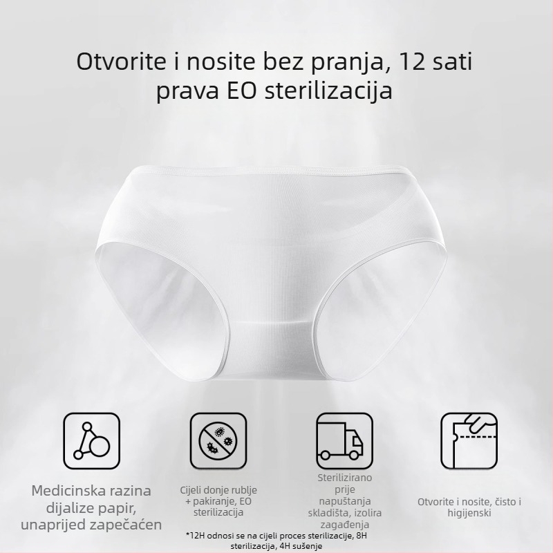 Jednokratne ženske donje gaće za trudnoću - 100% pamuk, prozračne, antibakterijske, srednji pojas