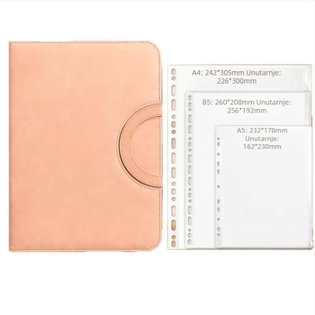 A4 mapa za dokumente sa zatvaračem Baiheng, model A4-id storage book, PU materijal, 3.5 cm debljina, 12 stranica
