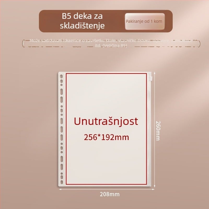 A4 mapa za dokumente sa zatvaračem Baiheng, model A4-id storage book, PU materijal, 3.5 cm debljina, 12 stranica