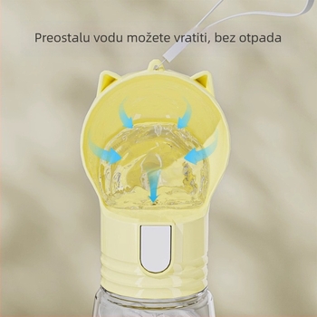 Prijenosna posuda za vodu za pse s čašom, materijal PP+PC, šifra 24G0236G, oprema za prehranu kućnih ljubimaca