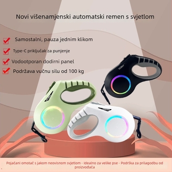 Automatska povodnica za psa s automatskim izvlakom, ABS materijal, za velike pse, brend PUGGA/Love Walk, proširiva, anti-izgubi
