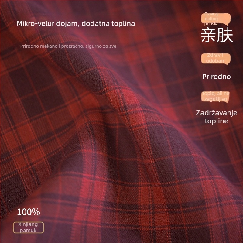 Set pidžama od 100% pamuka, debela tkanina, 161–180 g/m2, dugi rukavi
