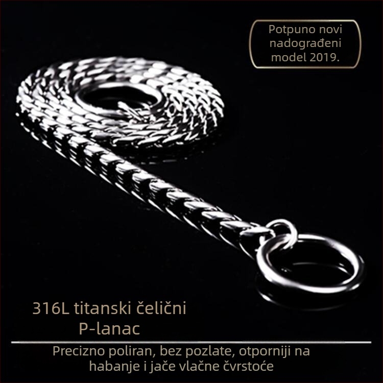 Meianju nehrđajući čelik P-lanac za trening psa, natjecateljska klasa, čvrst upravljački lanac