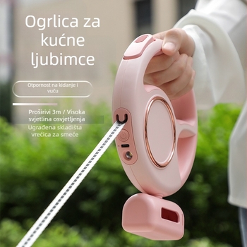 Podesivi vodić za pse s LED svjetlom – ABS kućište, teleskopski dizajn