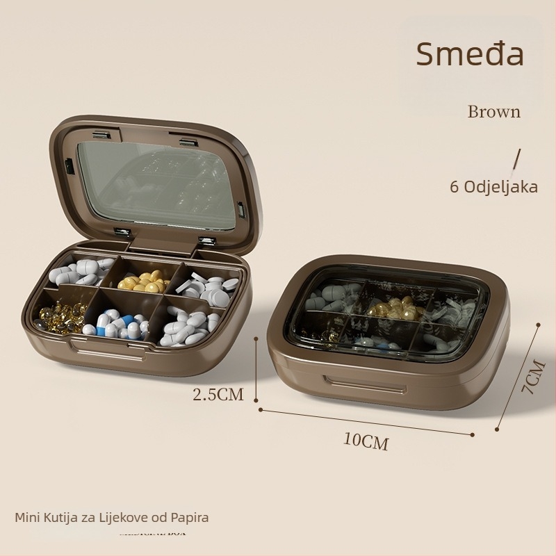 Kutija za tablete, prijenosna, PP plast, otporna na prašinu, 2 L, sedmodnevni organizator lijekova