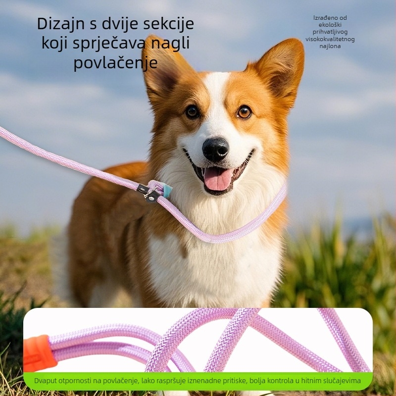 Šetnja psa - poliester, ruke slobodne, P lanac, fiksna duljina