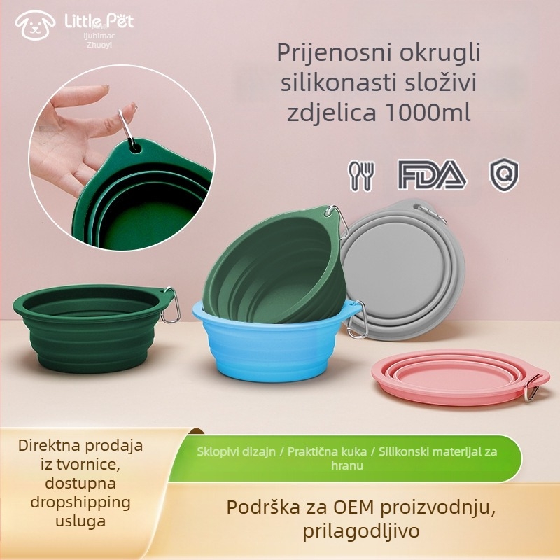 Little Pet silikon sklopiva zdjela za kućne ljubimce – bez automatskog hranjenja; materijal: silikon; pakiranje: 50 kom; oprema za kućne ljubimce