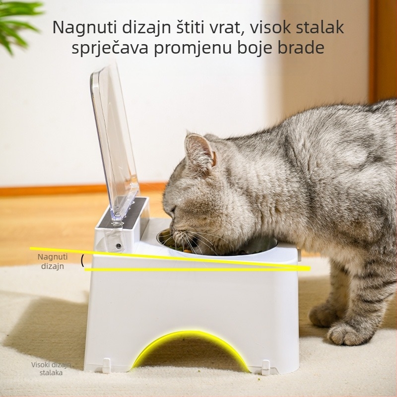Posuda za hranjenje mačaka s automatskim otvaranjem poklopca, plastična