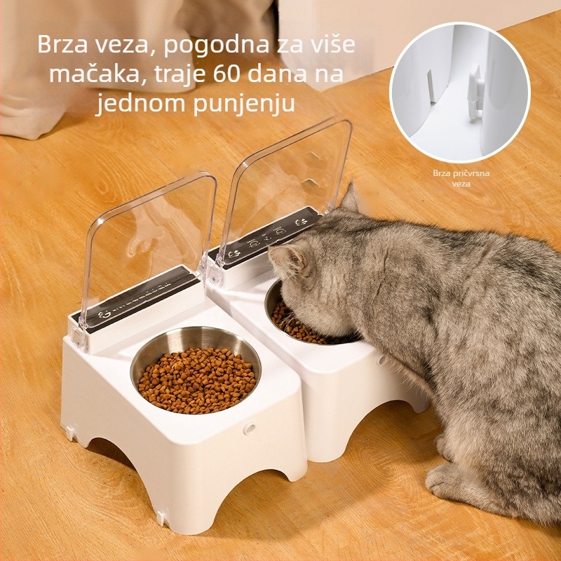 Posuda za hranjenje mačaka s automatskim otvaranjem poklopca, plastična