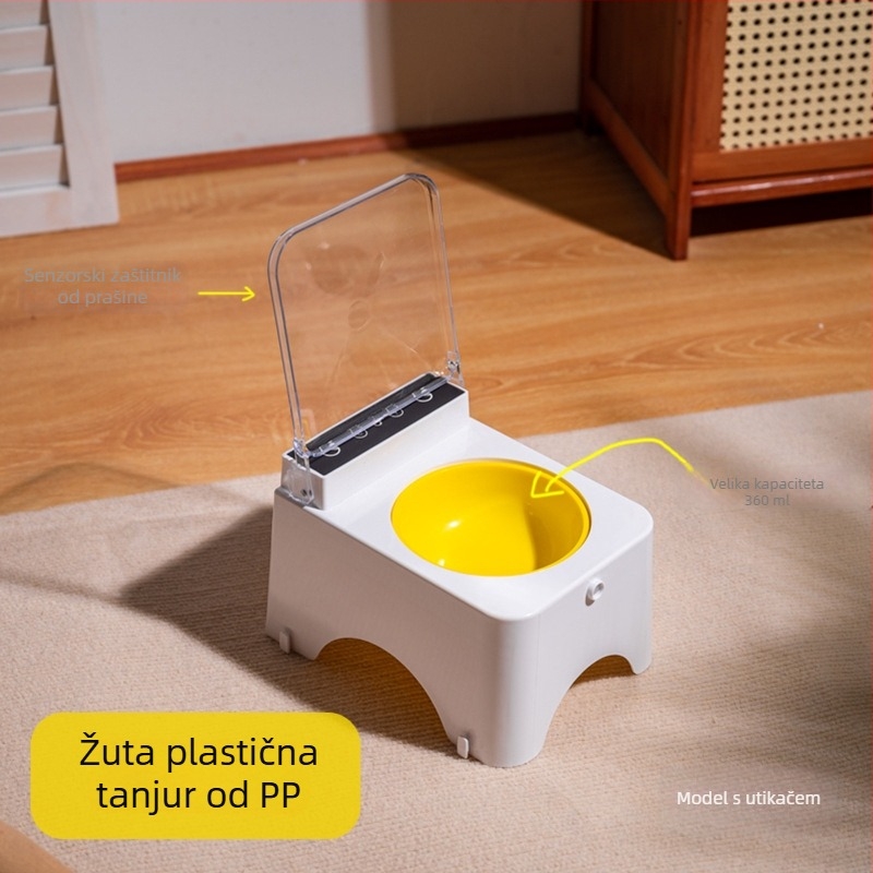 Posuda za hranjenje mačaka s automatskim otvaranjem poklopca, plastična