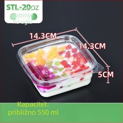 Jednokratna PET kutija za voće s poklopcem – plastika za prehrambene namjene, prozirna, zapremine 280ml/483ml/709ml
