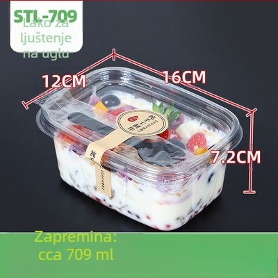 Jednokratna PET kutija za voće s poklopcem – plastika za prehrambene namjene, prozirna, zapremine 280ml/483ml/709ml