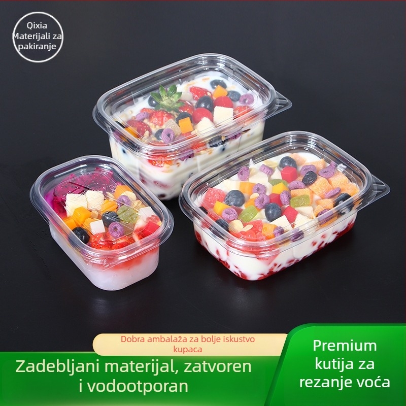 Jednokratna PET kutija za voće s poklopcem – plastika za prehrambene namjene, prozirna, zapremine 280ml/483ml/709ml