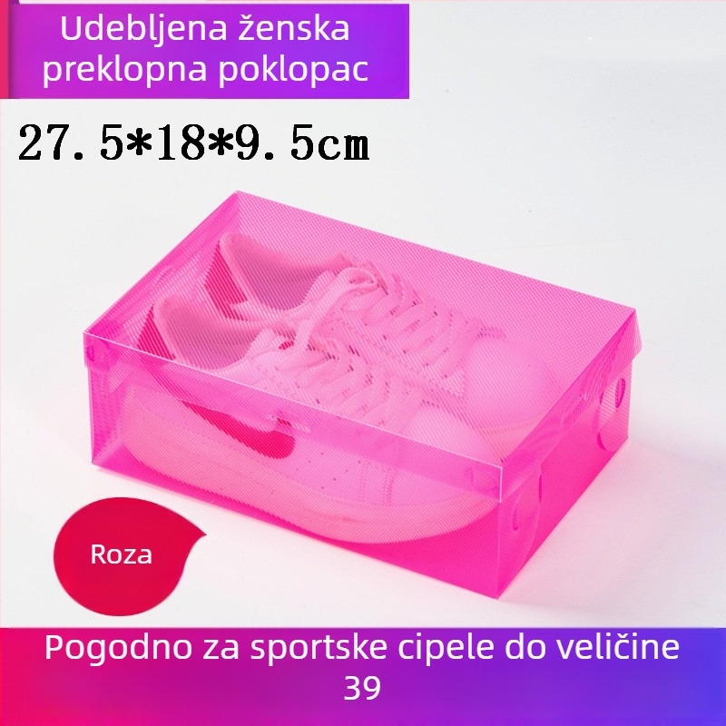 Prozirna kutija za cipele s ladicom, plastična od PP, 18 L kapaciteta, s poklopcem