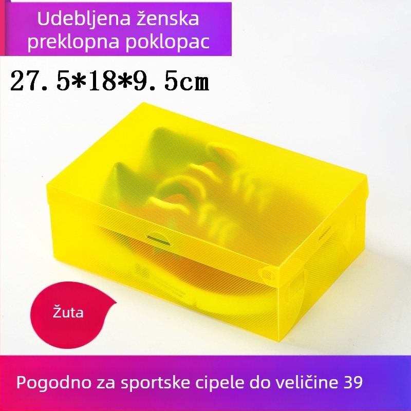 Prozirna kutija za cipele s ladicom, plastična od PP, 18 L kapaciteta, s poklopcem