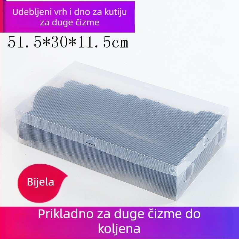 Prozirna kutija za cipele s ladicom, plastična od PP, 18 L kapaciteta, s poklopcem