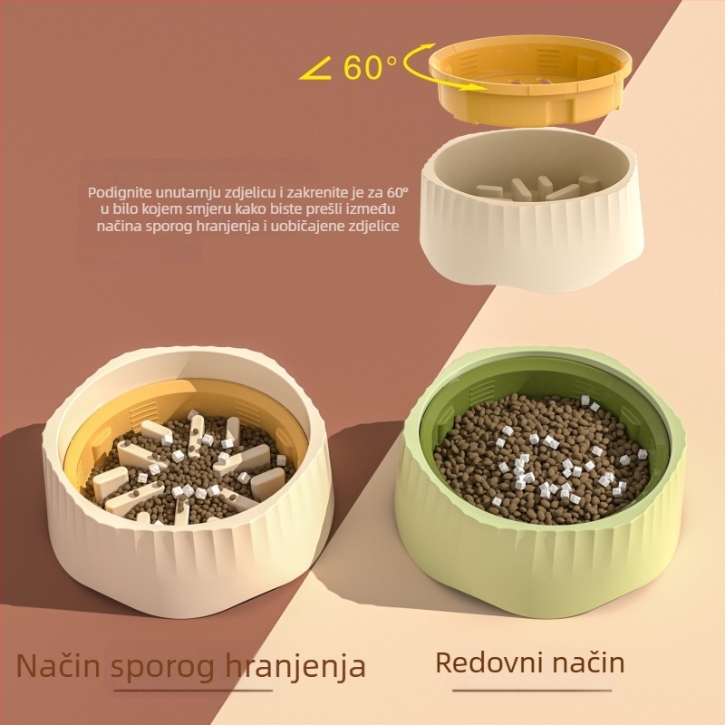 Posuda za hranjenje kućnih ljubimaca za mačke i pse, protuklizna posuda za sporo hranjenje, višebojna posuda